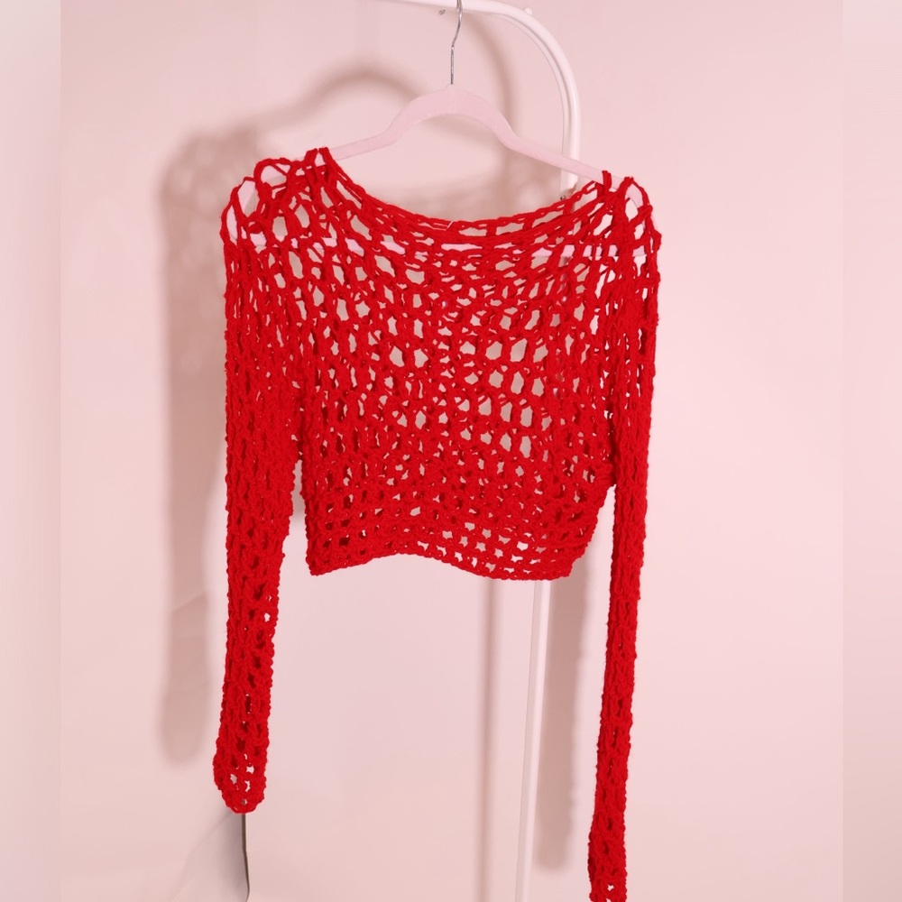 Handmade crochet mesh sweater ♥️